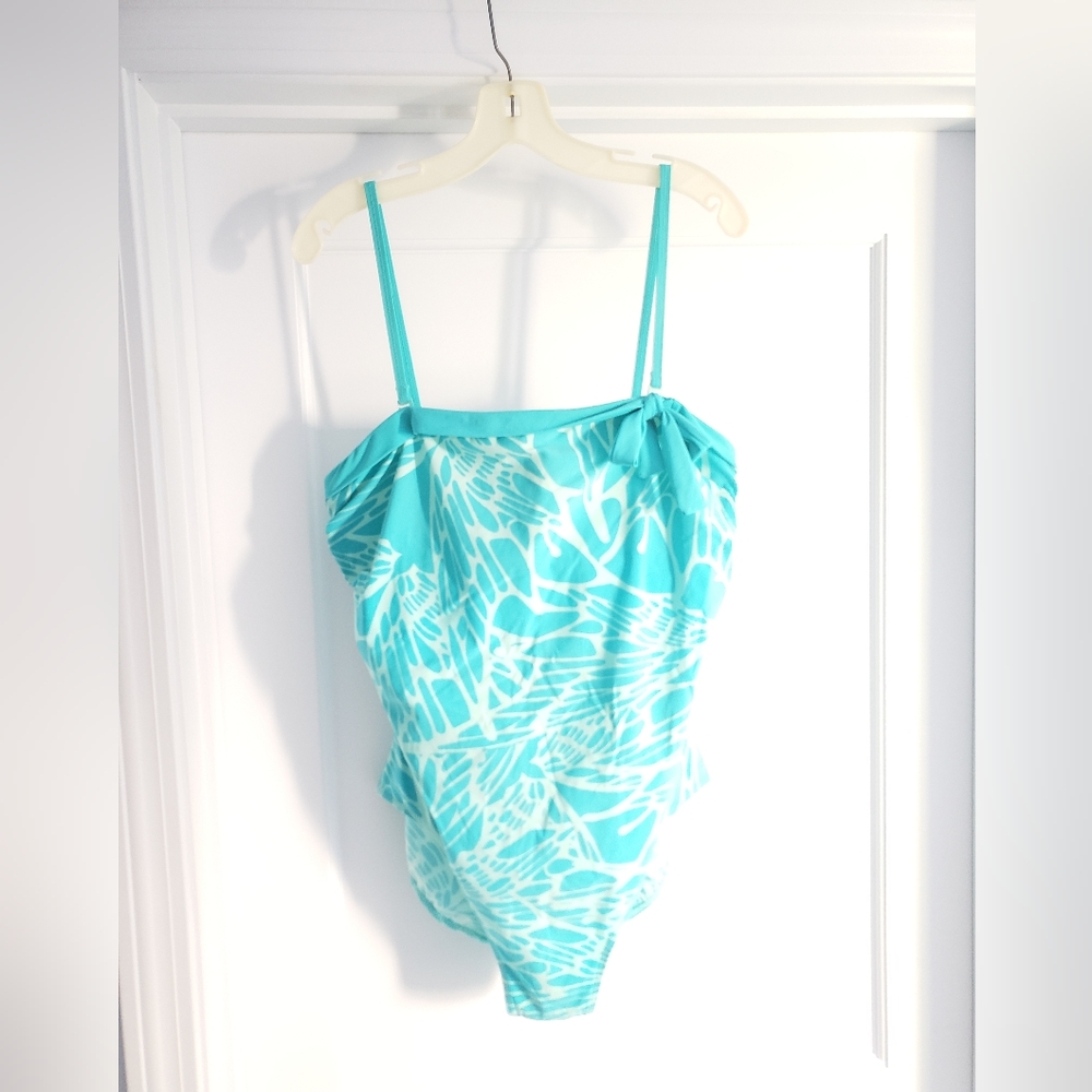 Fantasy 2 tone turquoise one piece bathing suit